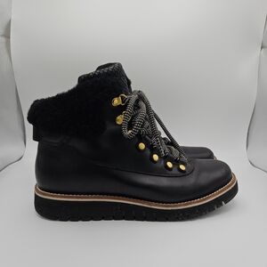 Cole Haan Zerogrand Explore Hiker waterproof black leather boots size 7